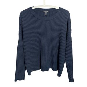 Eileen Fisher Cotton and Recycled Cashmere Crew Neck Box-Top Sweater